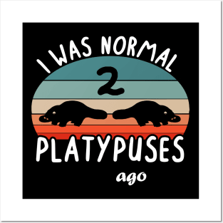 Normal Platypus Vintage Design Illustration Posters and Art